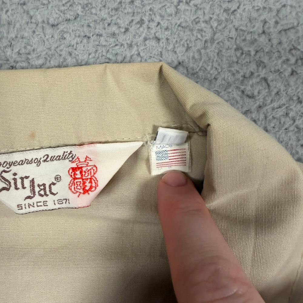 Vintage Sir Jac Harrington Jacket Mens L Beige Swing Top G9 Rockabilly 70s - Picture 3 of 13